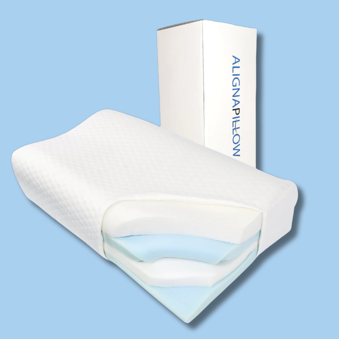 AlignaPillow Adjustable Cervical Pillow | Extra Firm 4-Layer Contour Pillow